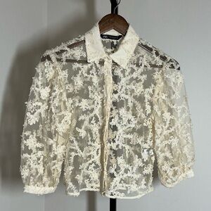 Zara | Lace Overlay Blouse
